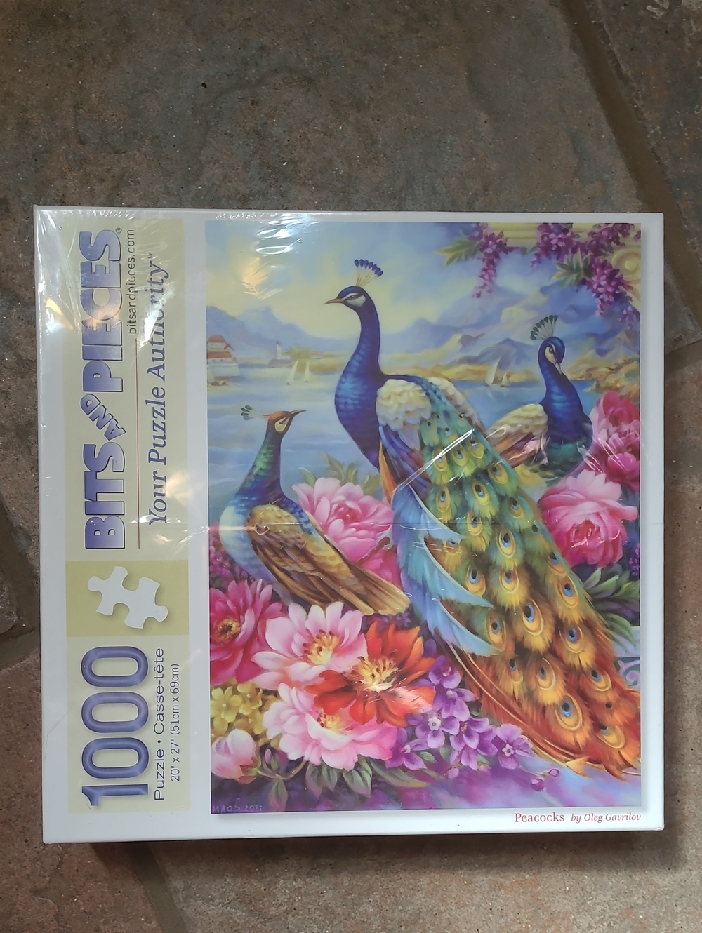 New in box! Bits & Pieces Vibrant Peacocks 1000 Piece Jigsaw Puzzle